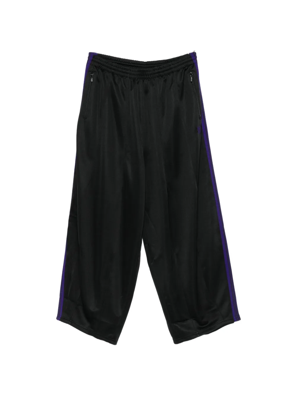 Needles side-stripe logo-embroidered track pants - Nero