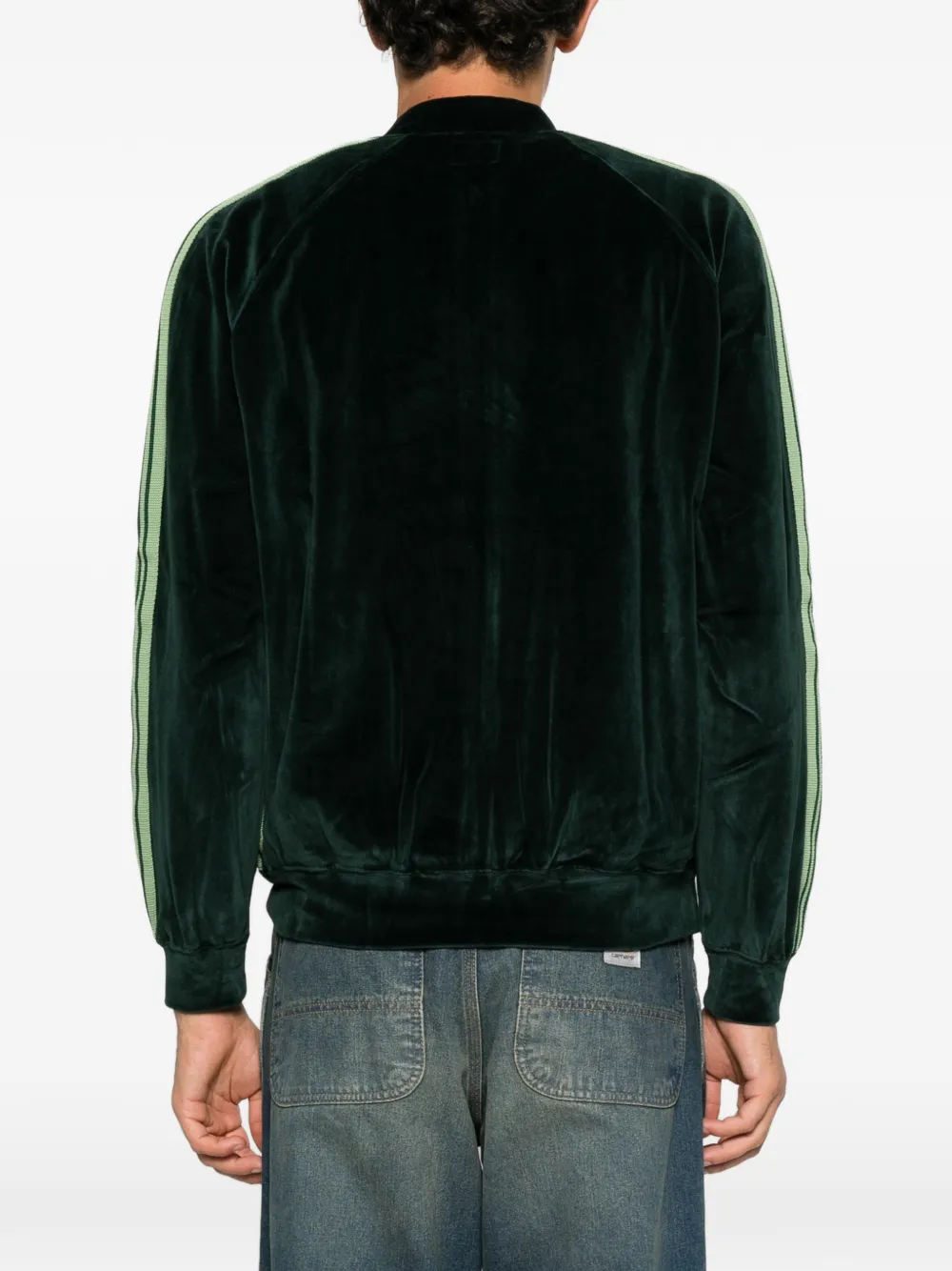 Needles side-stripe velvet jacket Groen