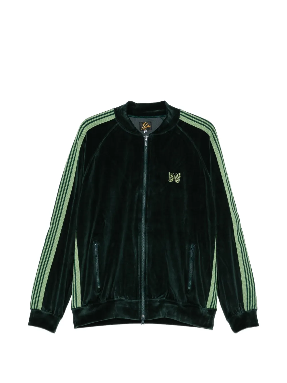 Needles side-stripe velvet jacket Groen