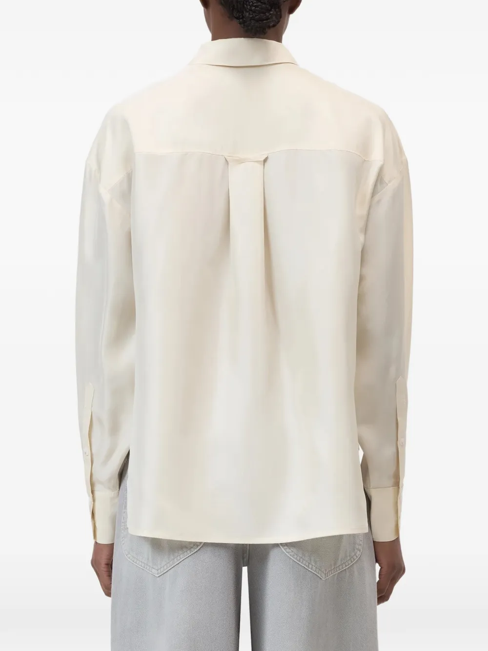 Closed high-low silk shirt Beige