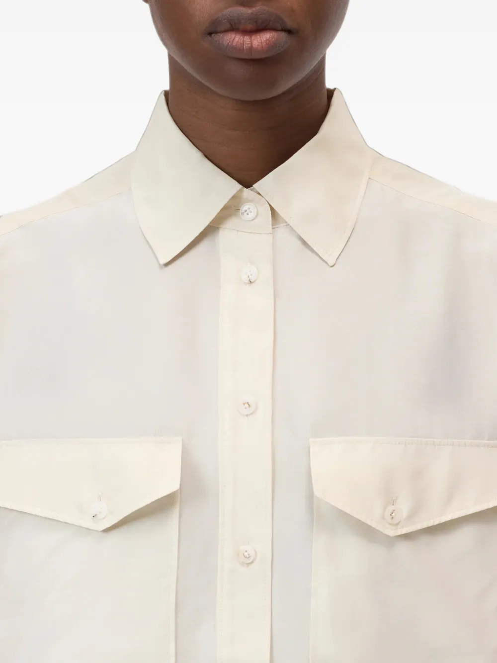 Closed high-low silk shirt Beige