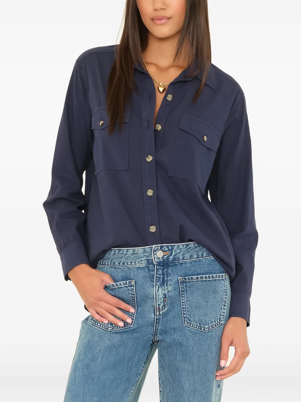 Xirena Caroline cotton-poplin shirt - Blu