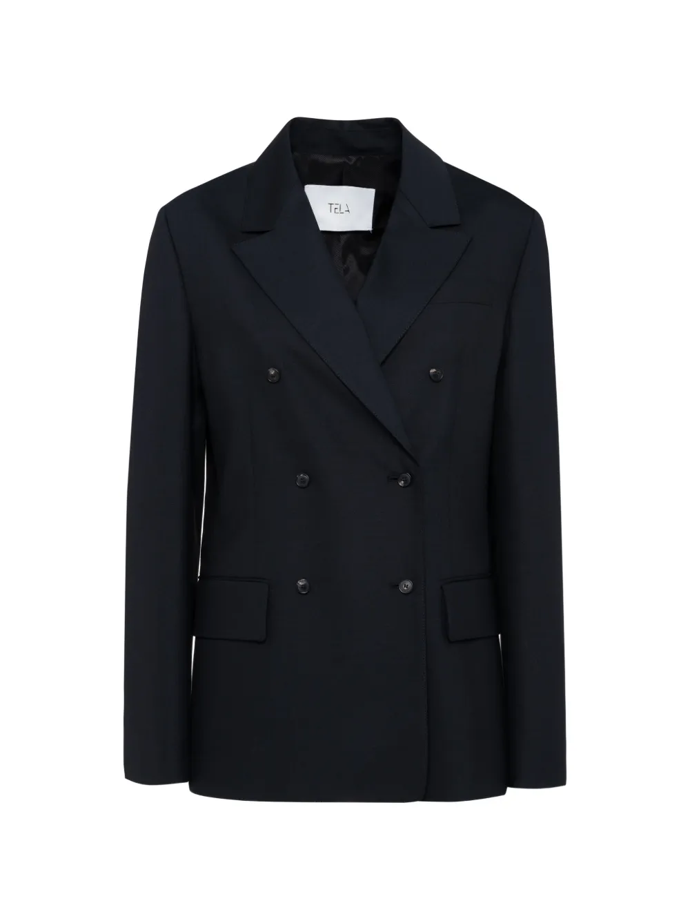 Tela Soho Double-breasted Blazer In Blue