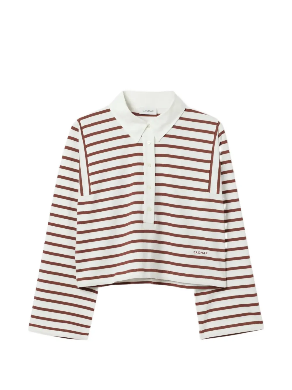 House Of Dagmar striped cropped polo top - Bianco