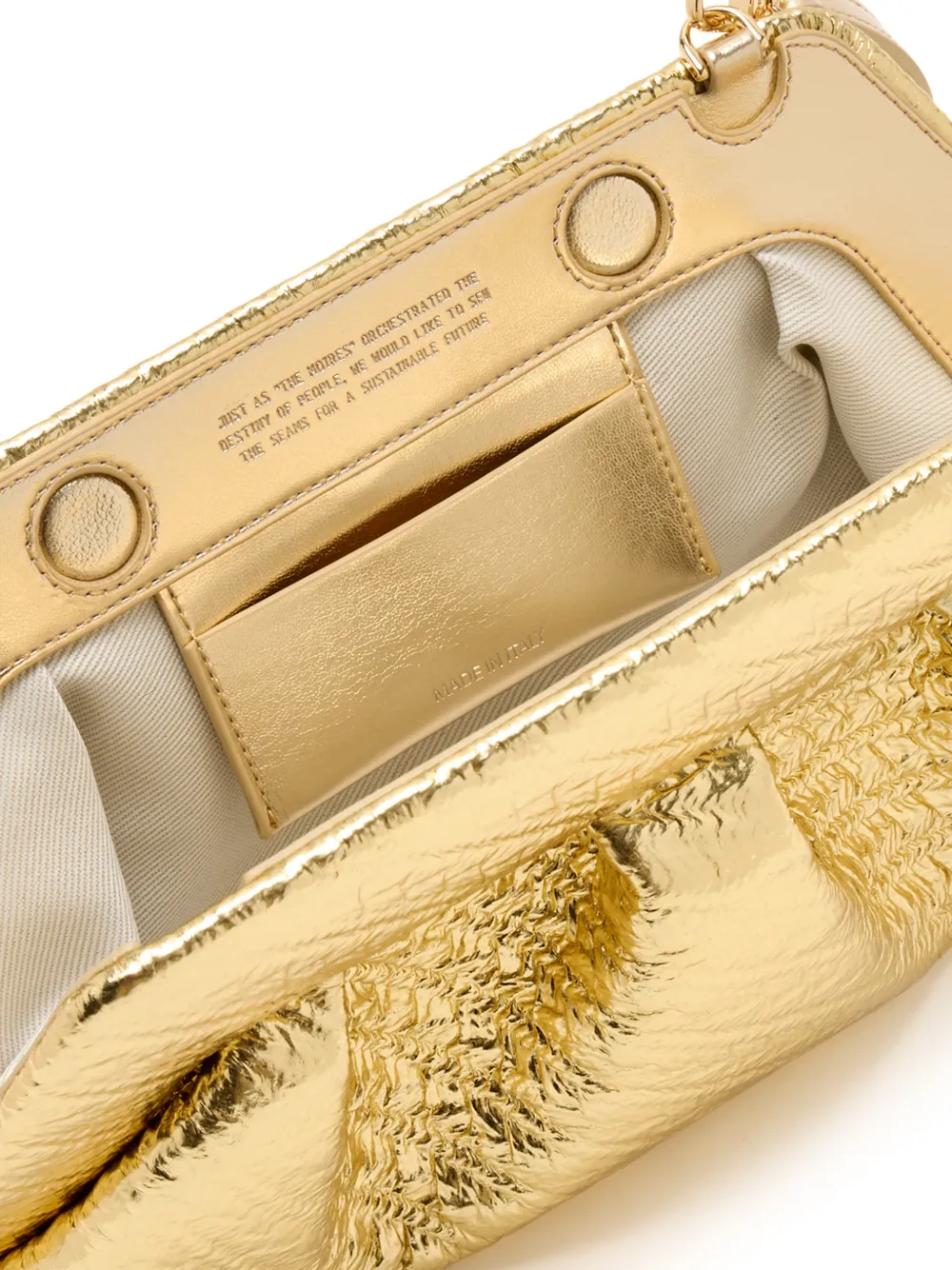 Themoirè Bios laminated hemp shoulder bag Goud