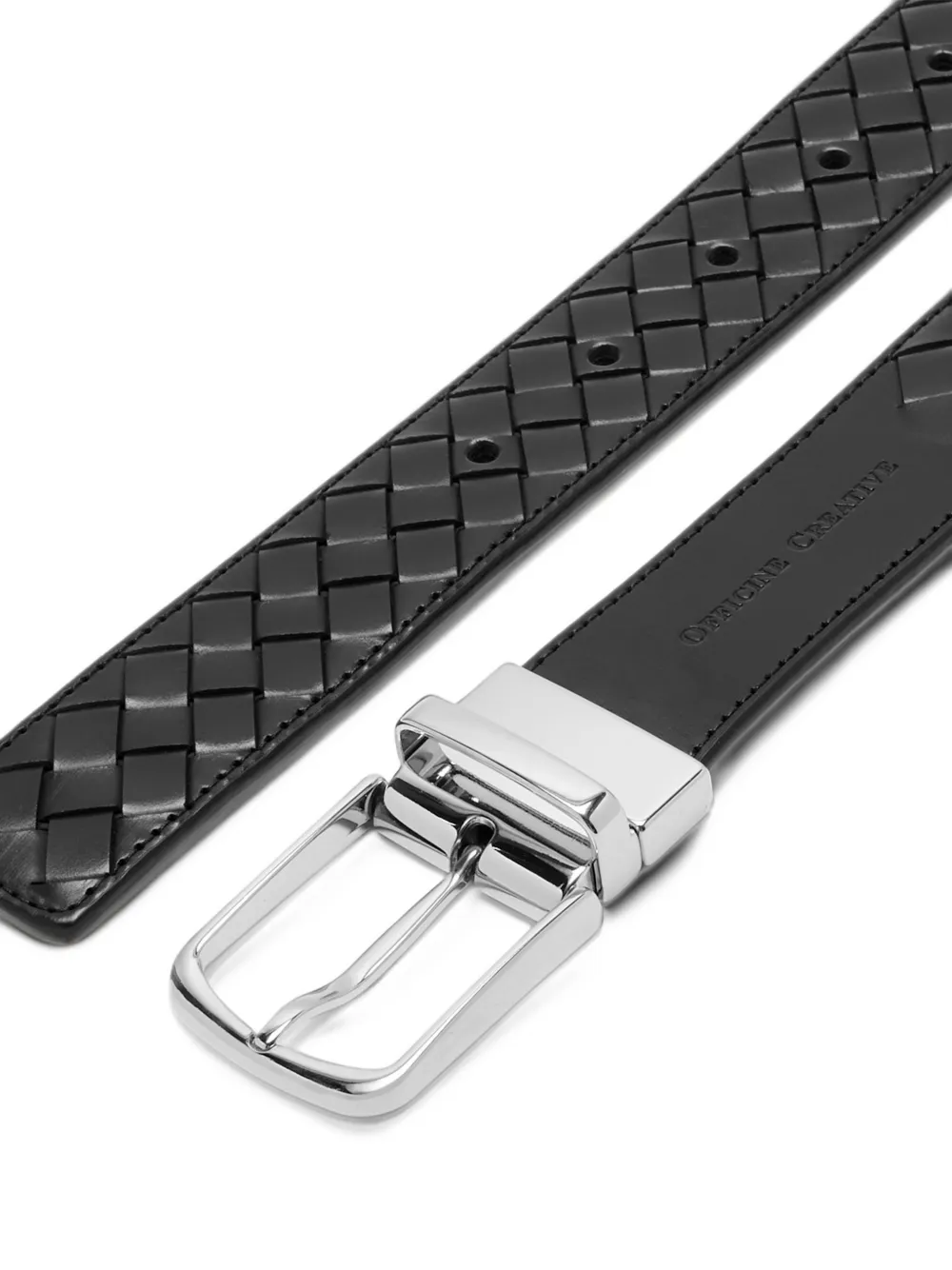 Officine Creative woven leather belt Zwart
