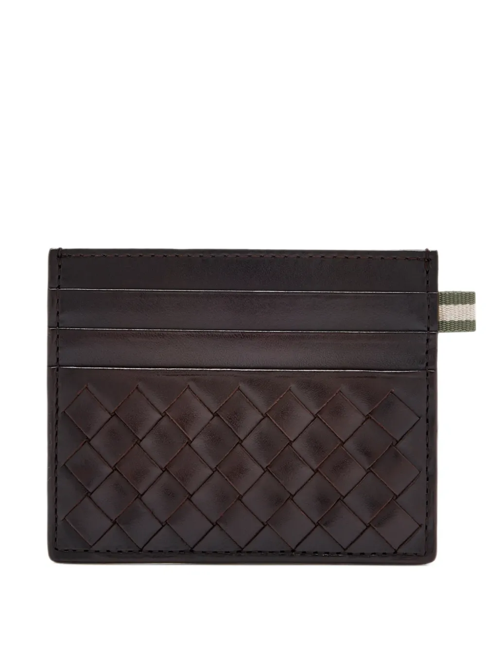 Officine Creative Boudin 122 intreccio leather cardholder Bruin