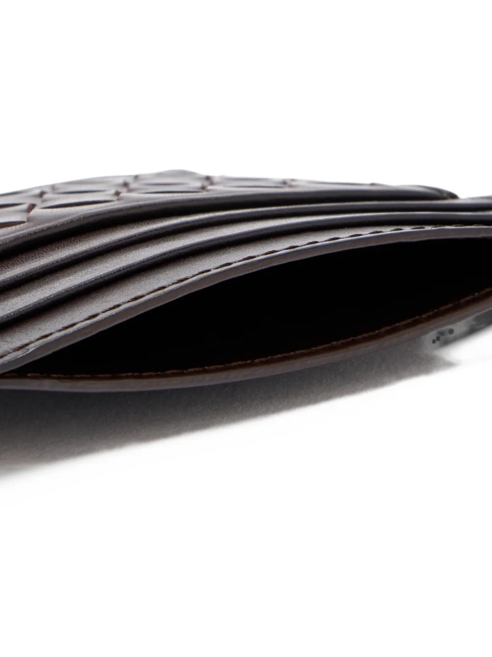 Officine Creative Boudin 122 intreccio leather cardholder Bruin