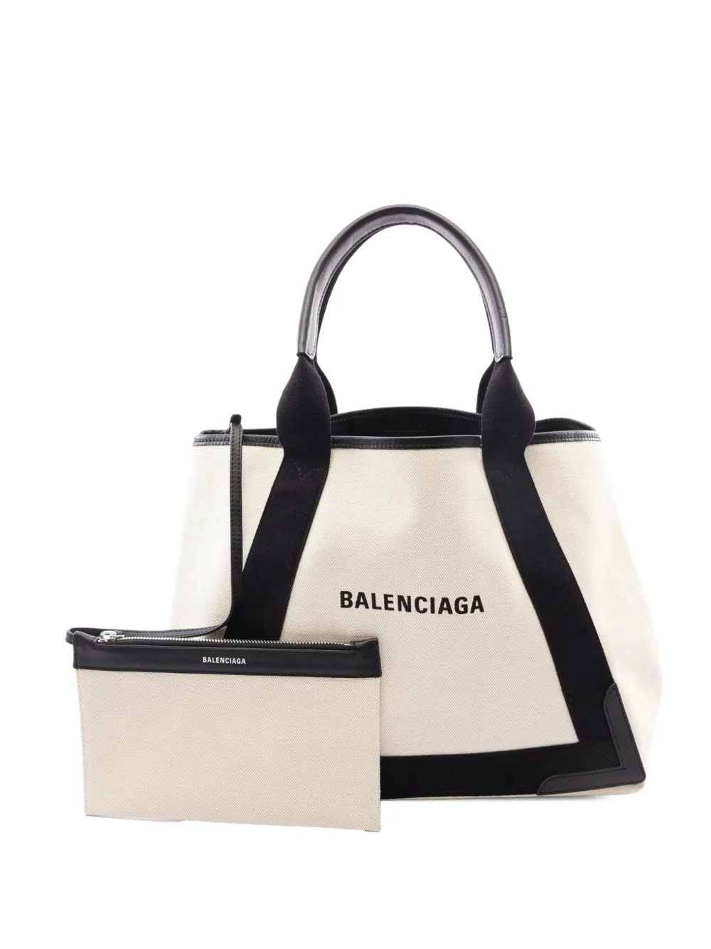 Balenciaga Pre-Owned 2000-2026 Navy Cabas M Canvas tote bag - Nude