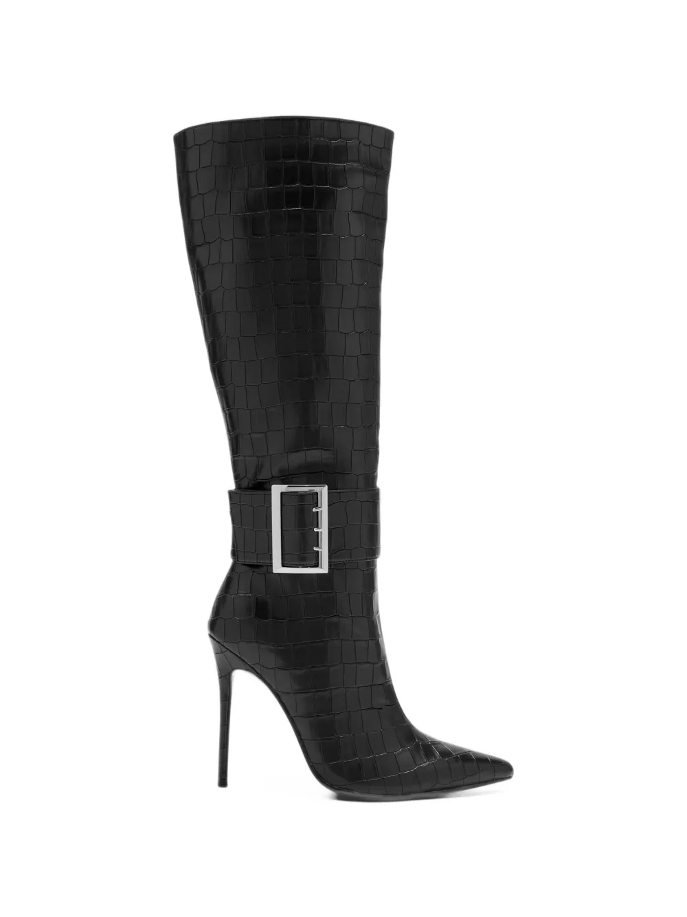 Femme La bottes Aveline à effet peau de crocodile et à boucle - Noir