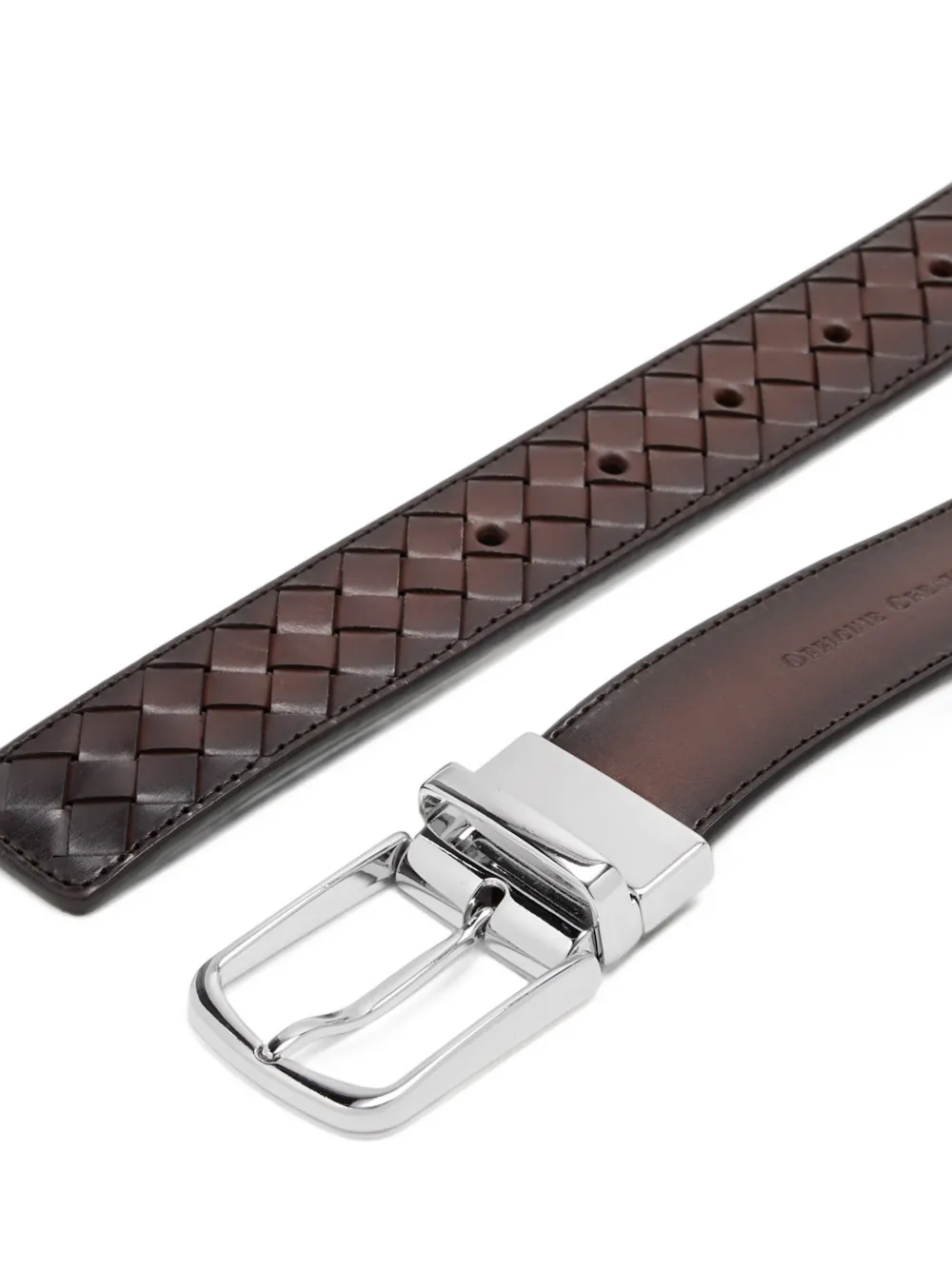 Officine Creative woven reversible leather belt Bruin