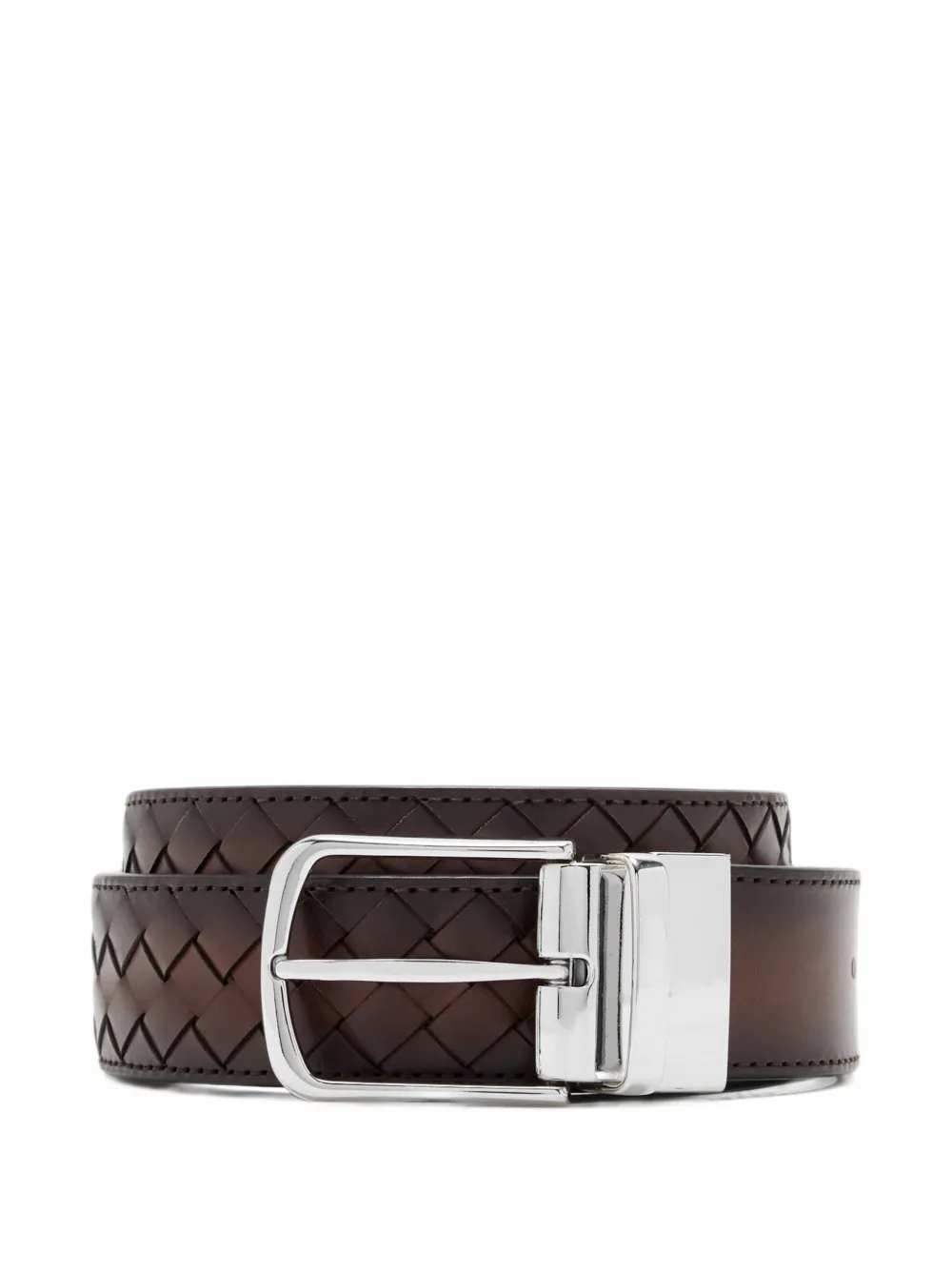 Officine Creative woven reversible leather belt Bruin