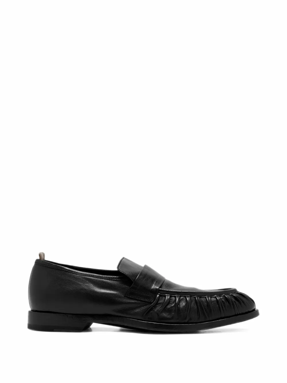 Officine Creative Sound ruched leather penny loafers - Nero