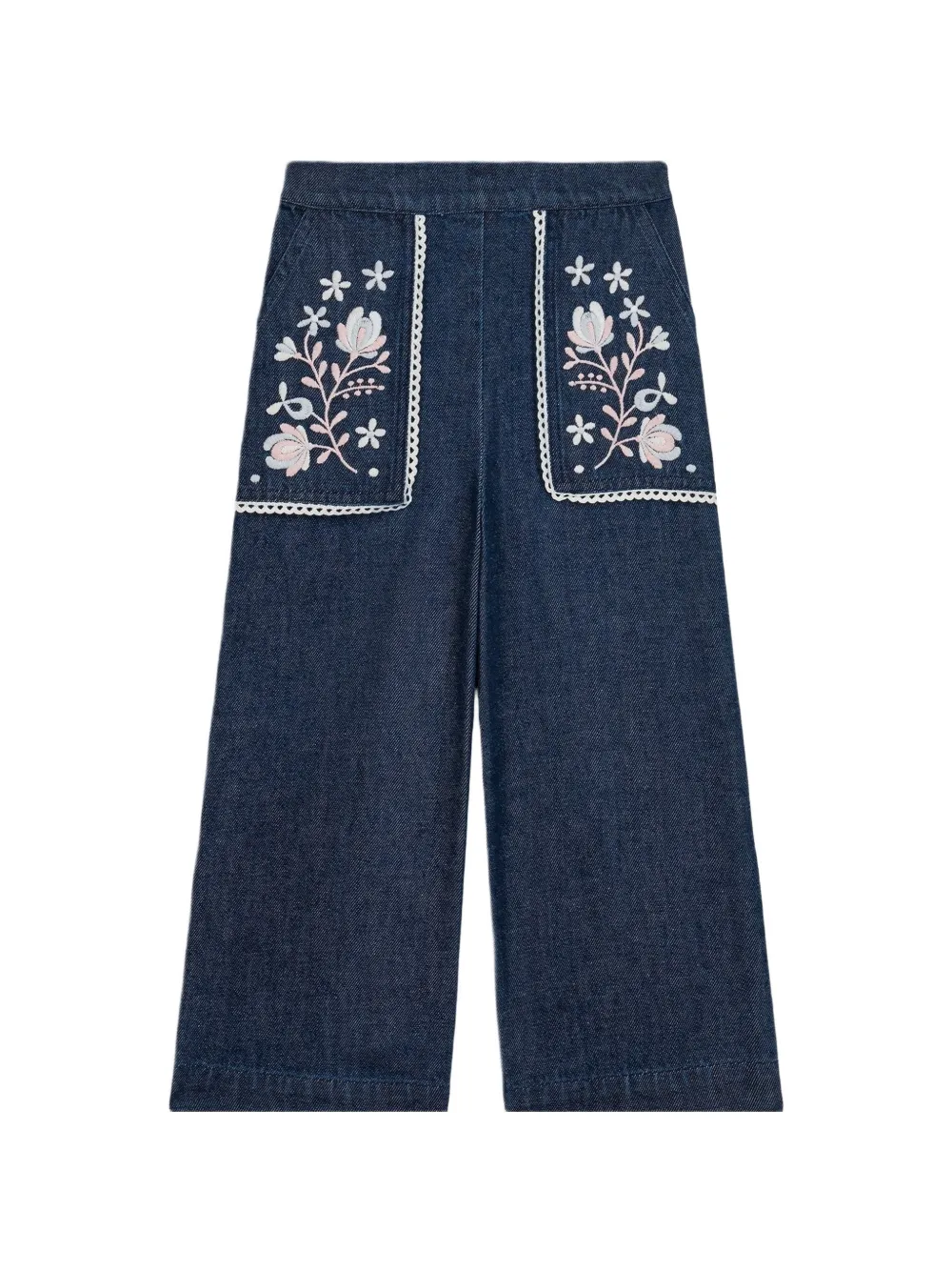 LOUISE MISHA KIDS Jeans dritti con ricamo - Blu