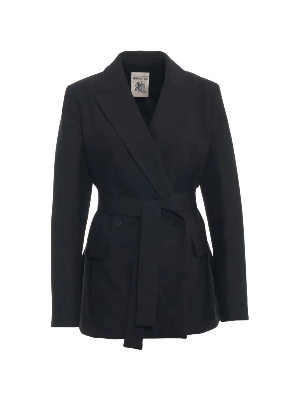 Semicouture Allison belted notched-lapel jacket - Schwarz
