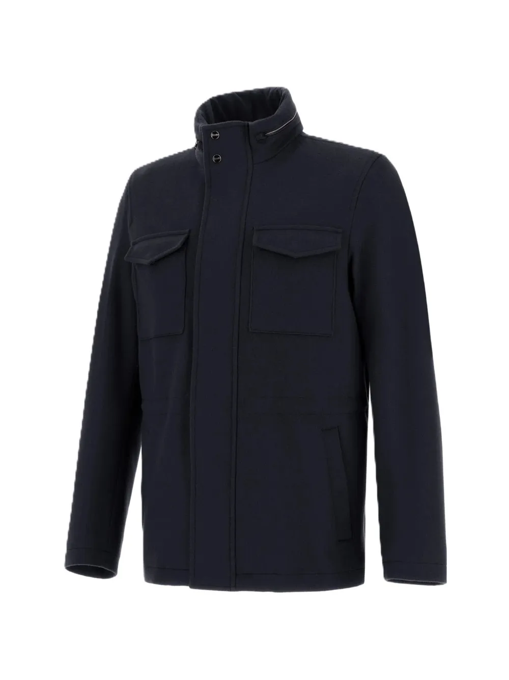 Herno wool-cashmere field jacket Blauw