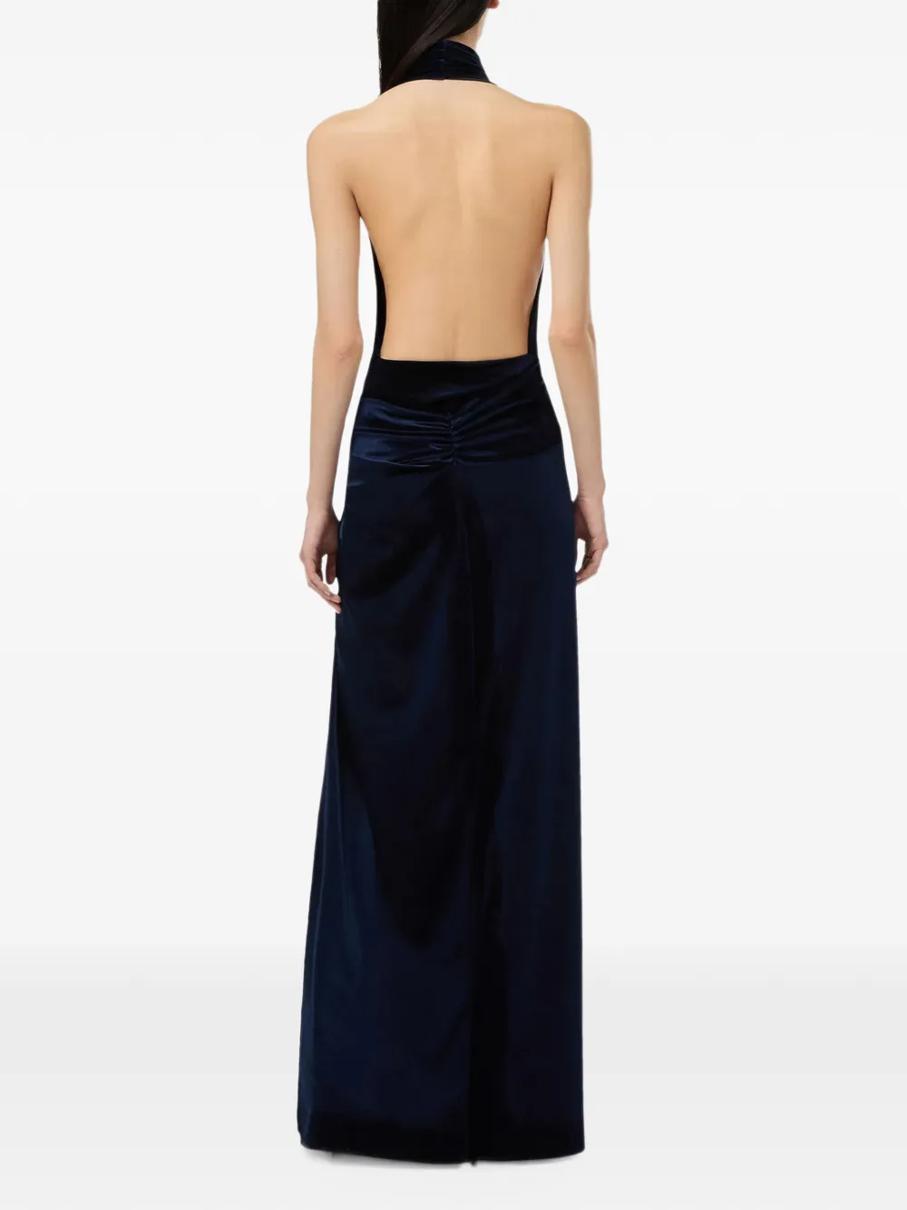 THE ANDAMANE Zohra knot-detail maxi skirt Blauw