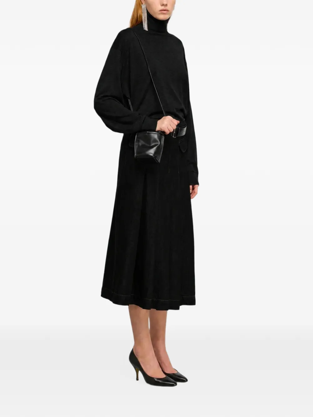 Semicouture Freda turtleneck sweater Zwart