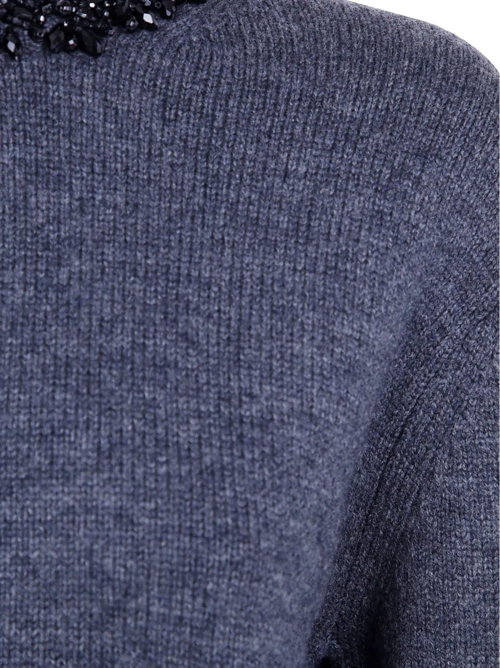 Semicouture Denny bead-embellished cashmere-blend sweater Grijs