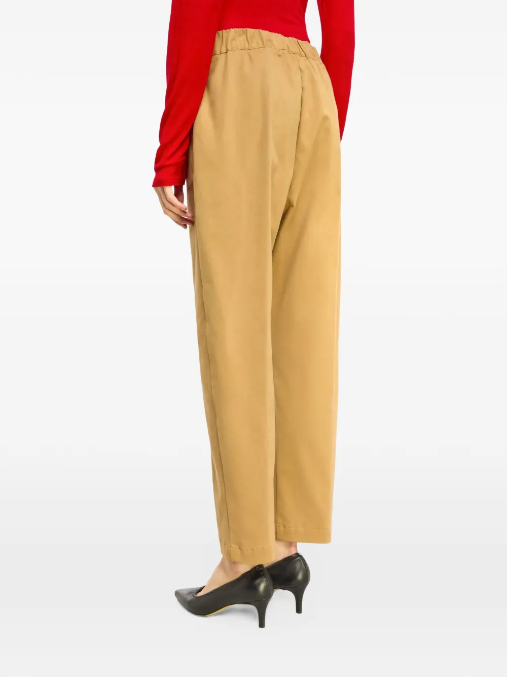 Semicouture Buddy drawstring-waist cotton-gabardine trousers Bruin