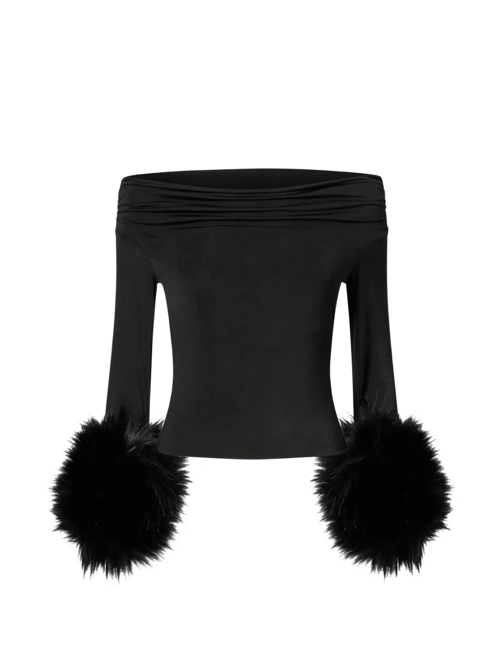 THE ANDAMANE Tyla faux-fur cuff sweater Zwart