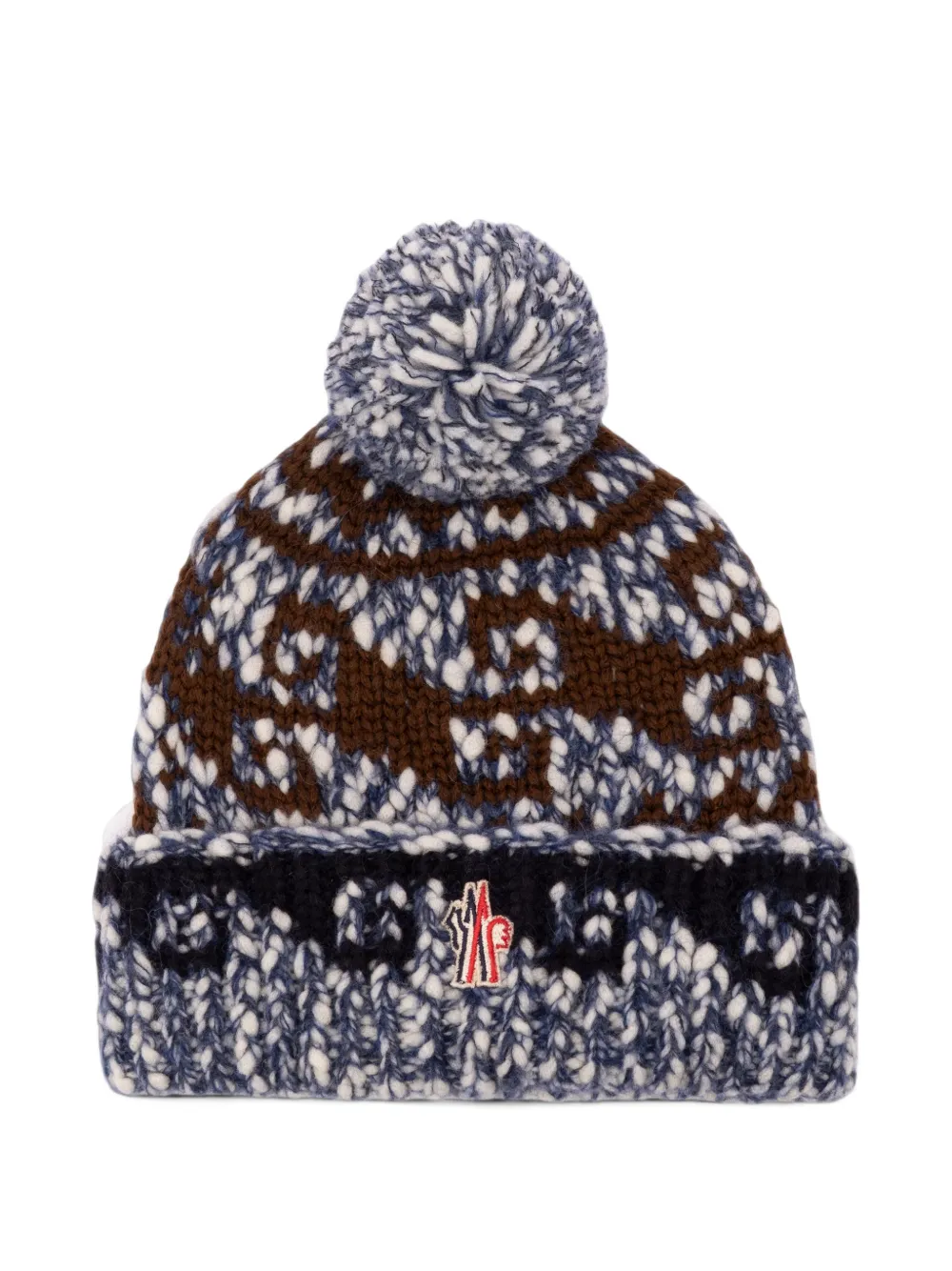 Moncler Grenoble pom-pom intarsia-knit beanie hat Veelkleurig