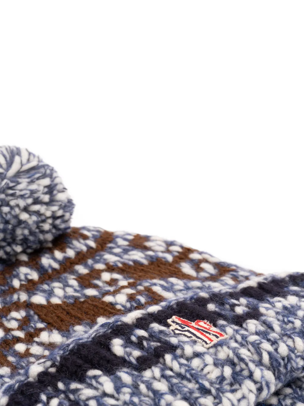 Moncler Grenoble pom-pom intarsia-knit beanie hat Veelkleurig