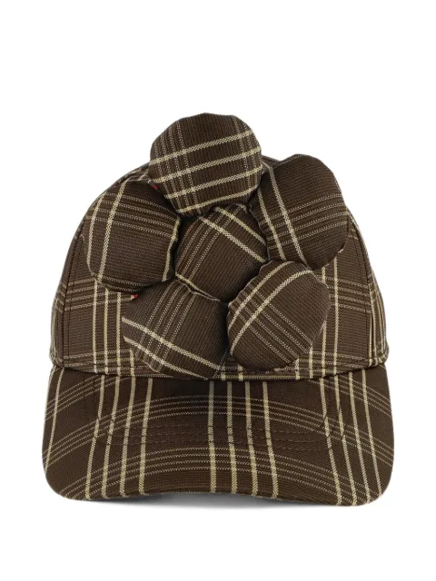 Walter Van Beirendonck check-pattern flower-detail baseball cap