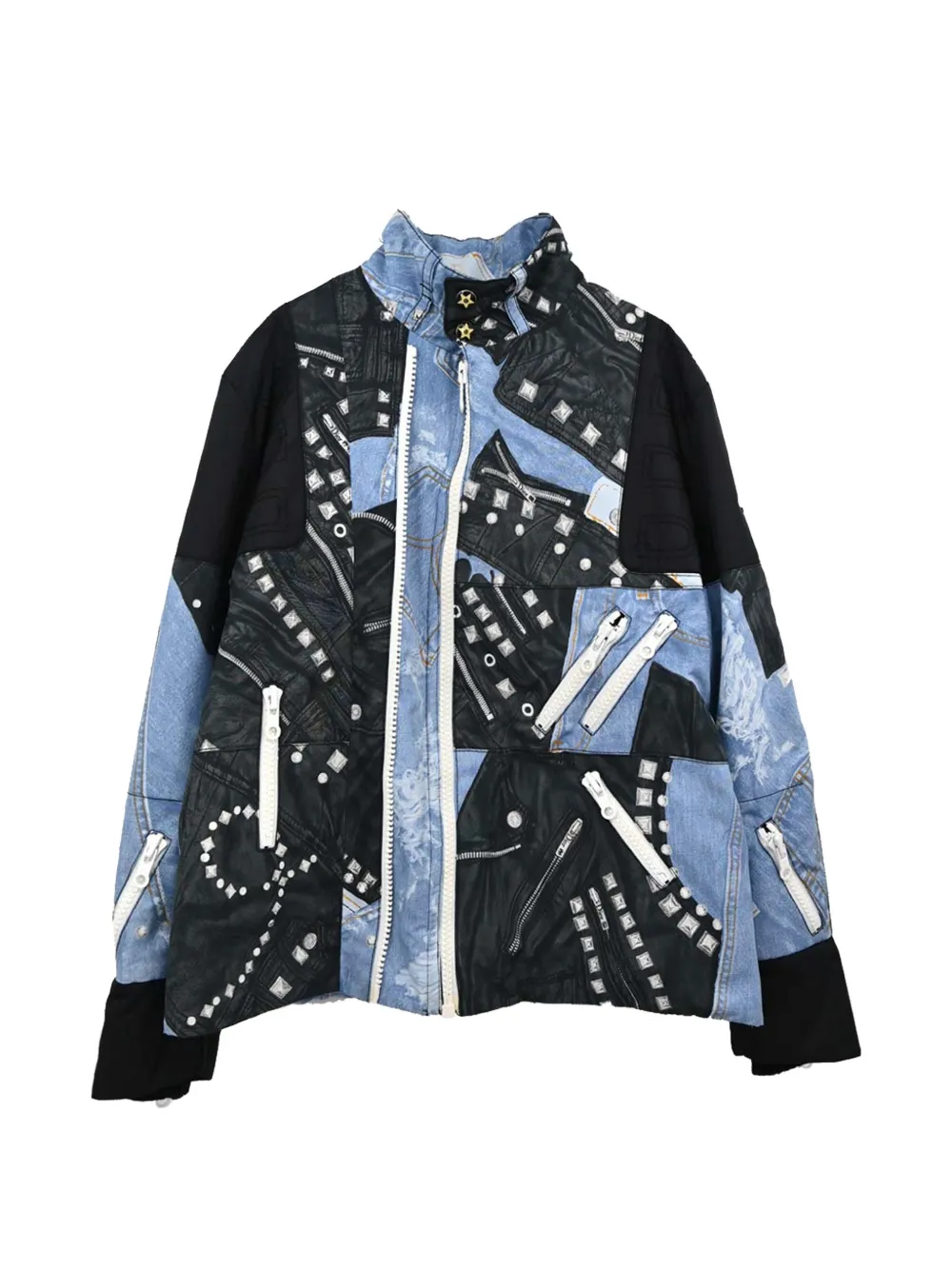 Christian Dior Pre-Owned 2004 Trompe-l'œil zip-up jacket - Blu