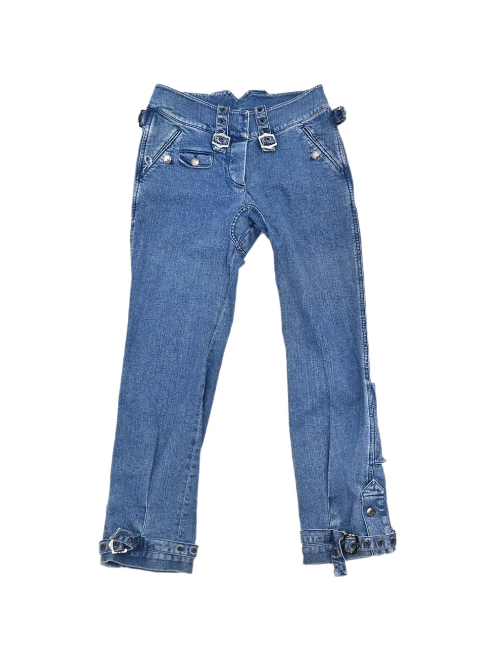 Christian Dior Pre-Owned 2003 buckled-cuff jeans - Blu