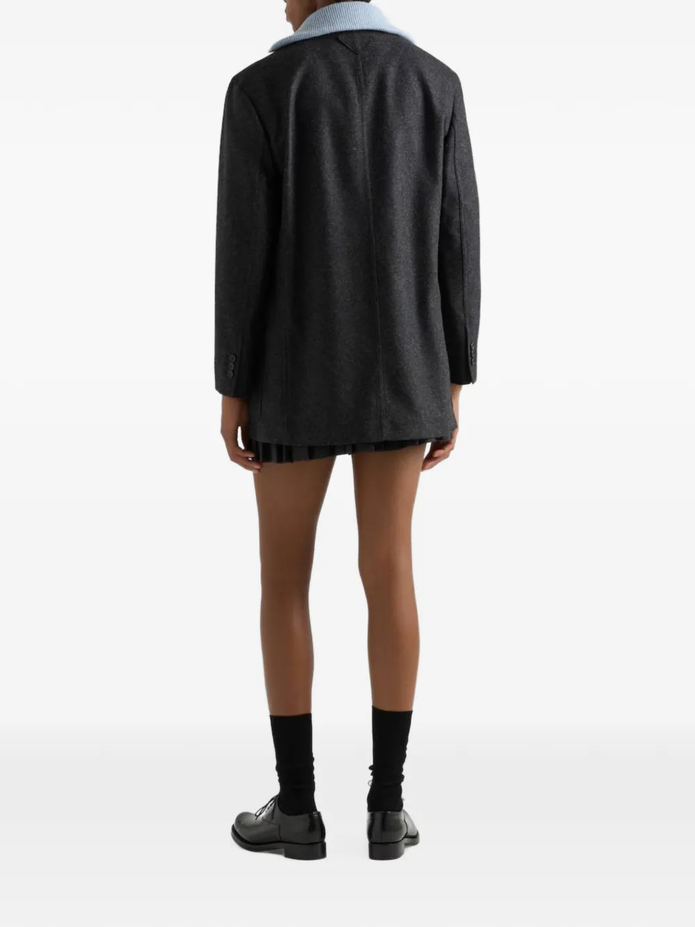 Prada re-wool single-breasted jacket Grijs