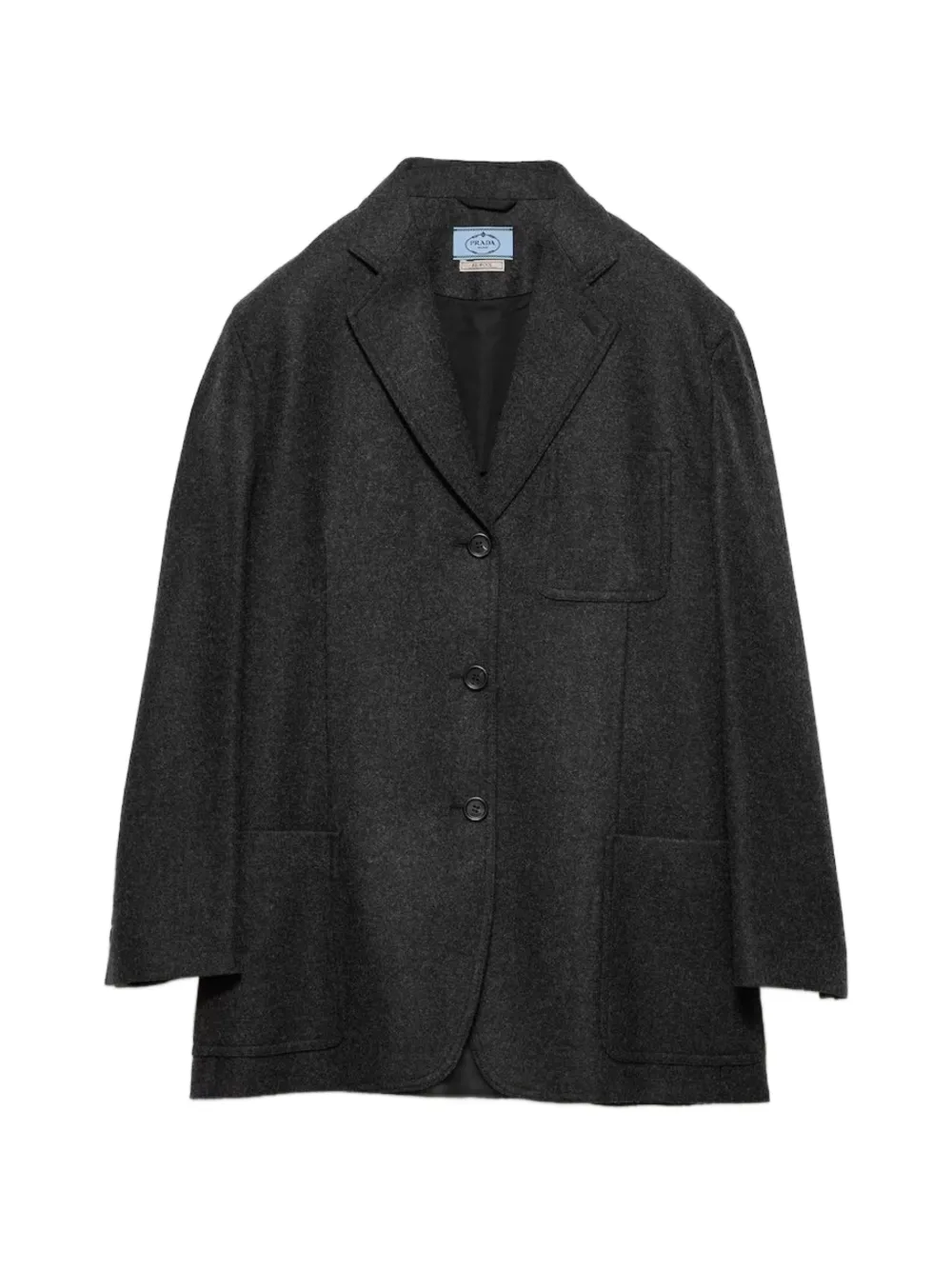 Prada re-wool single-breasted jacket Grijs