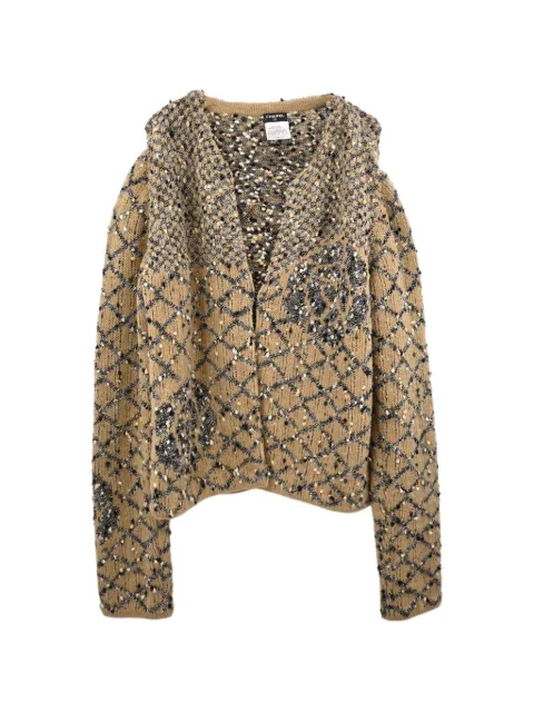 CHANEL Pre-Owned cardigan en maille à motif de losanges (2001)