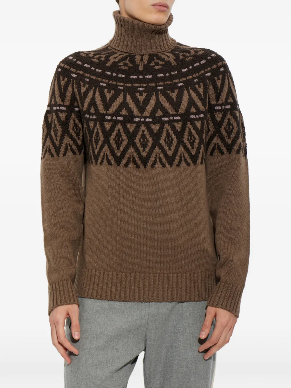 BOGNER Roxter intarsia-knit sweater Bruin
