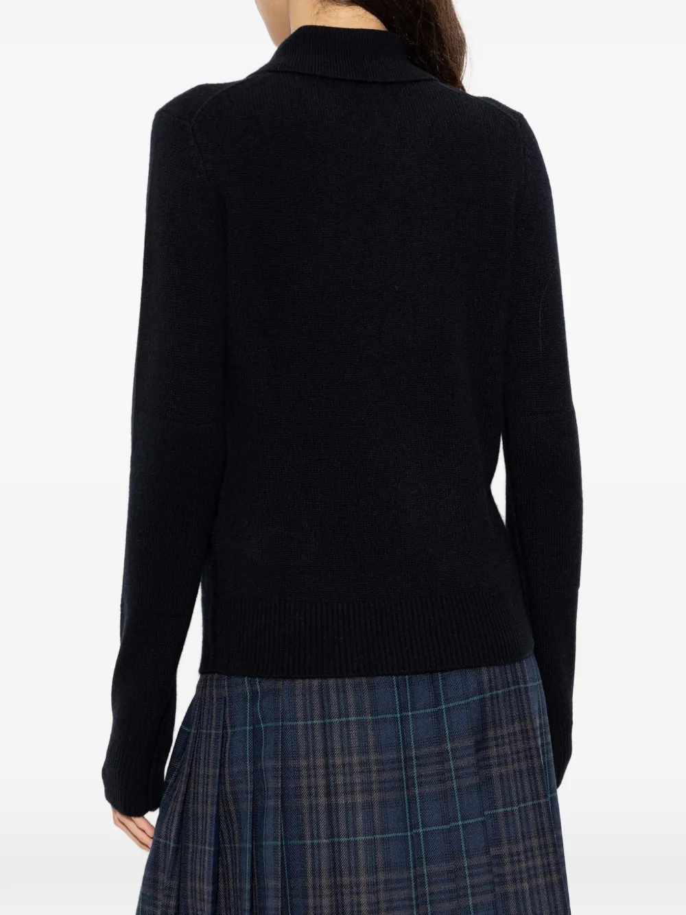 Burberry long-sleeve cashmere polo shirt Zwart