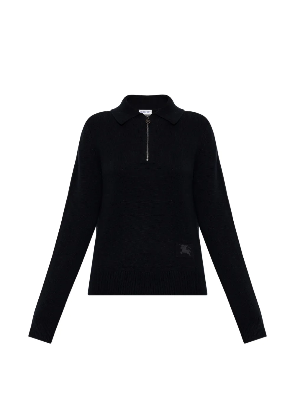 Burberry long-sleeve cashmere polo shirt - Schwarz