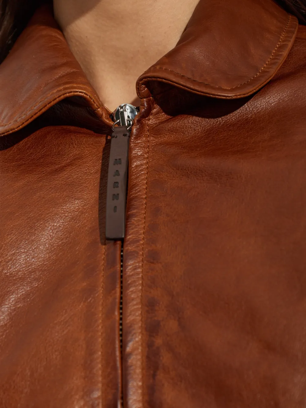 Marni zip-up leather jacket Bruin