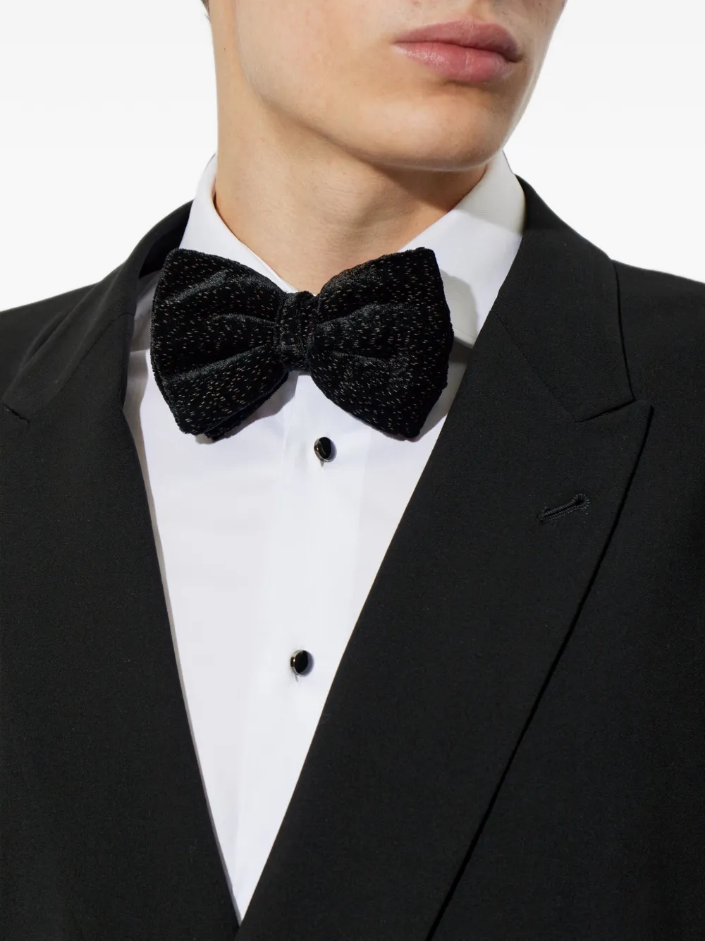Giorgio Armani velvet bow tie Zwart