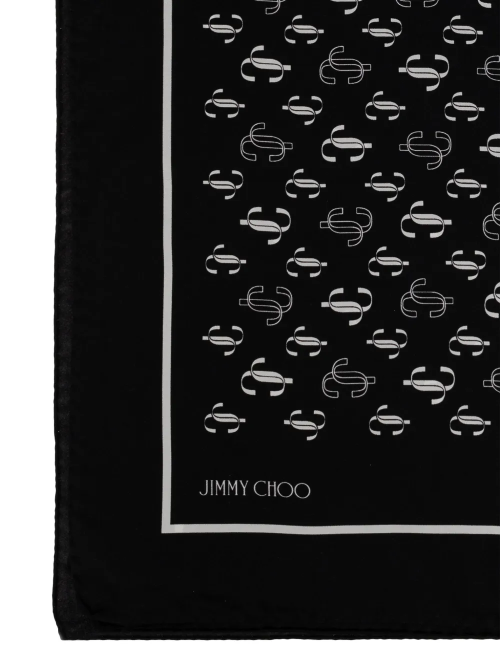 Jimmy Choo logo-monogram silk scarf Zwart