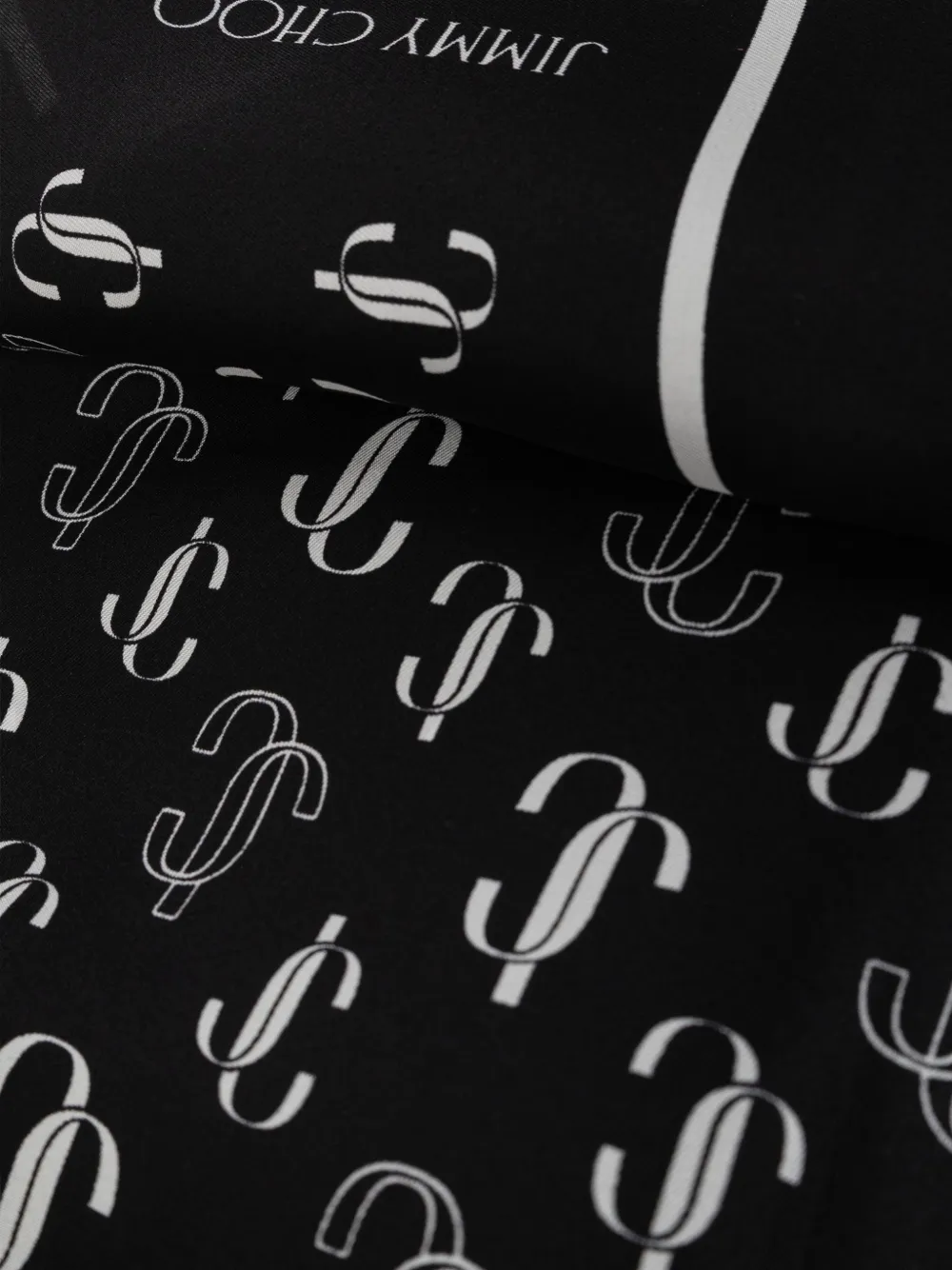 Jimmy Choo logo-monogram silk scarf Zwart