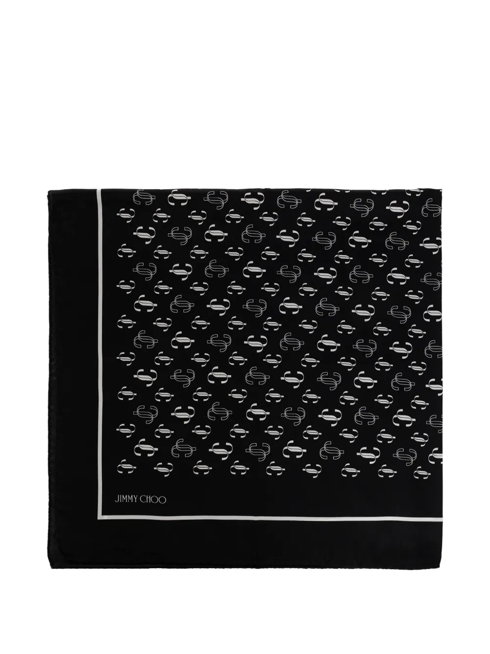 Jimmy Choo logo-monogram silk scarf - Nero
