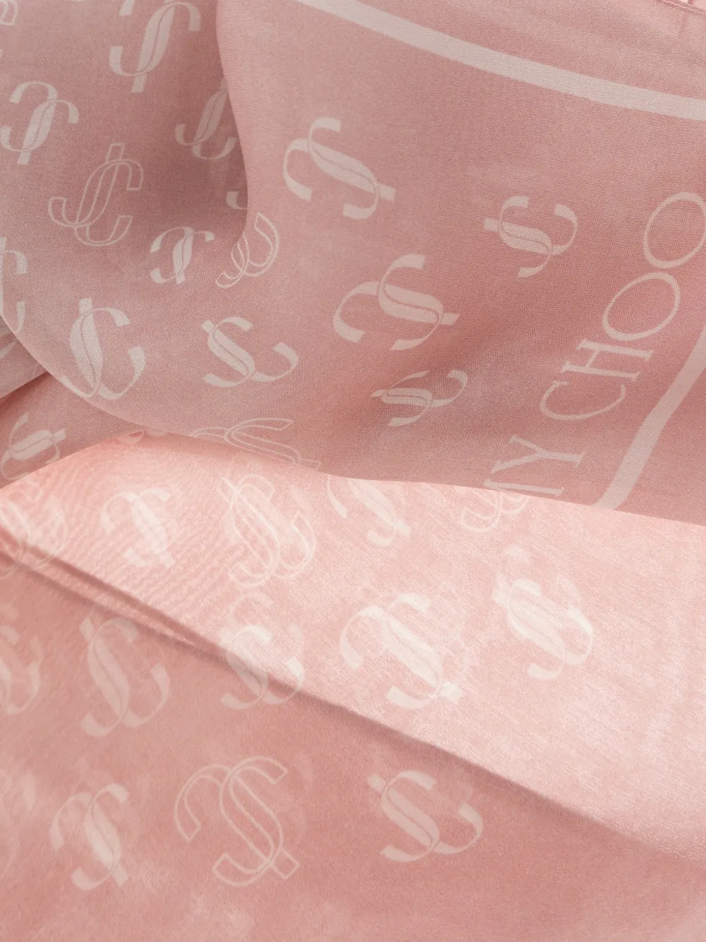 Jimmy Choo monogram-print silk scarf Roze