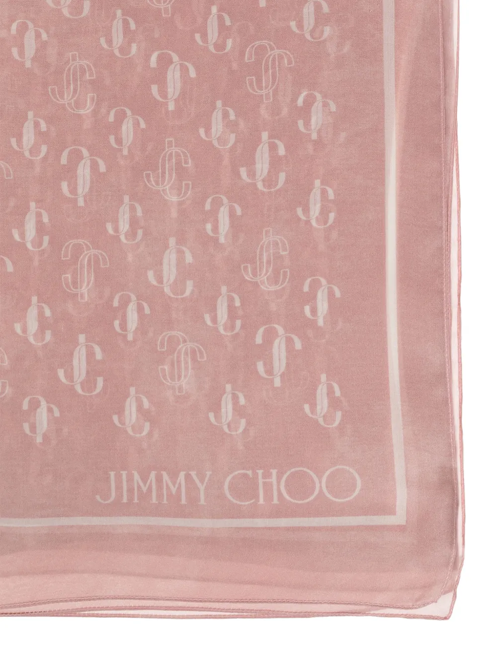 Jimmy Choo monogram-print silk scarf Roze