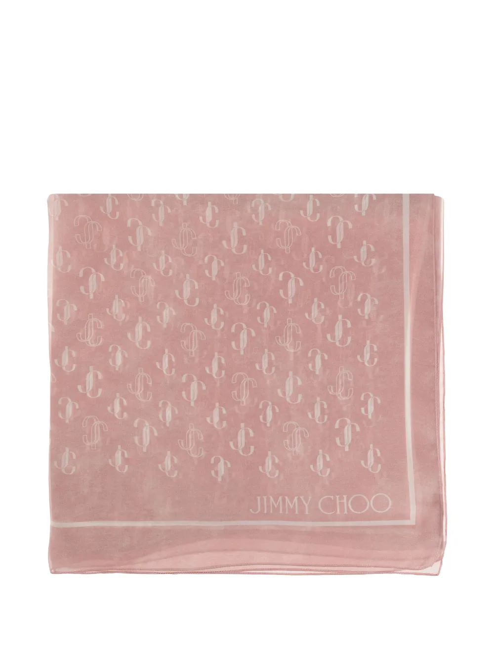 Jimmy Choo monogram-print silk scarf - Rosa