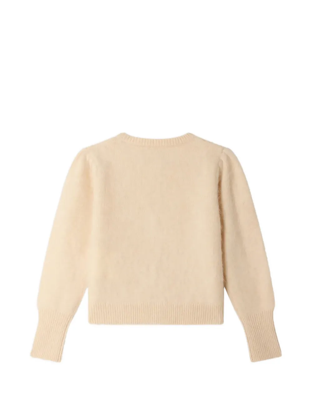 Bonpoint Méline sequin-embellished floral-appliqué cardigan Beige