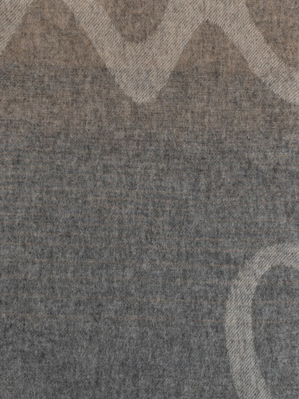 Paul Smith logo-intarsia fringed scarf Grijs
