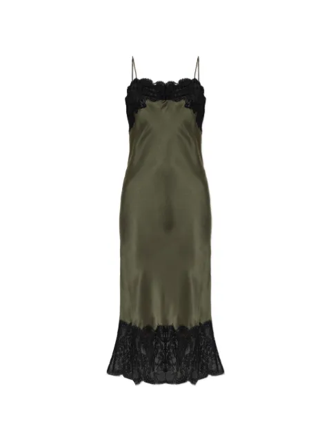IRO lace-trim silk midi dress