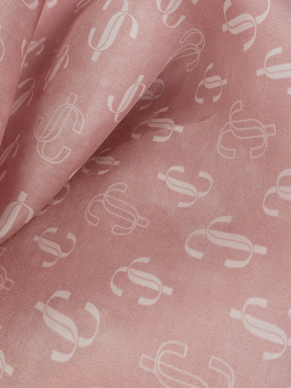 Jimmy Choo monogram-print silk scarf Roze