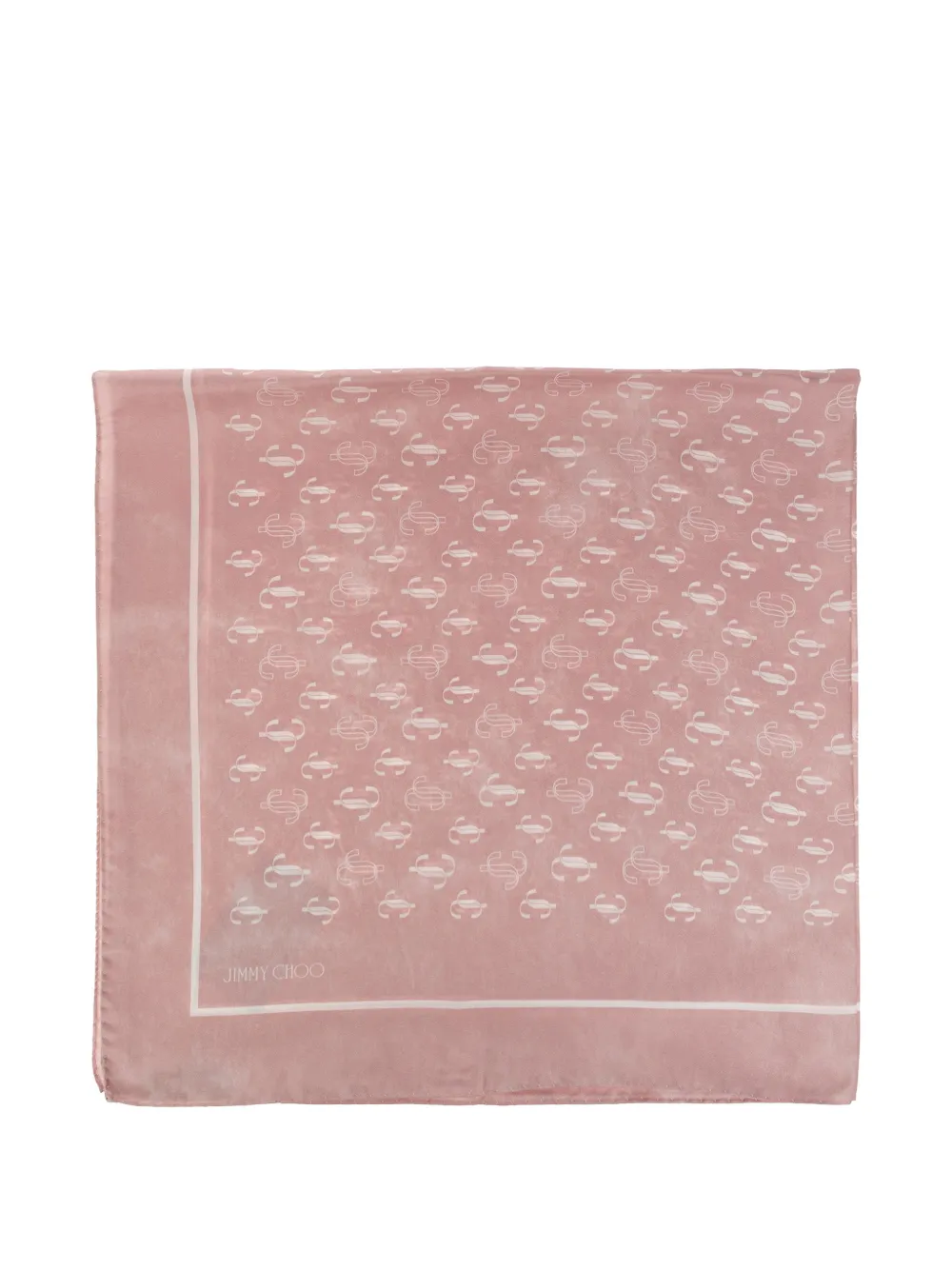 Jimmy Choo monogram-print silk scarf - Rosa