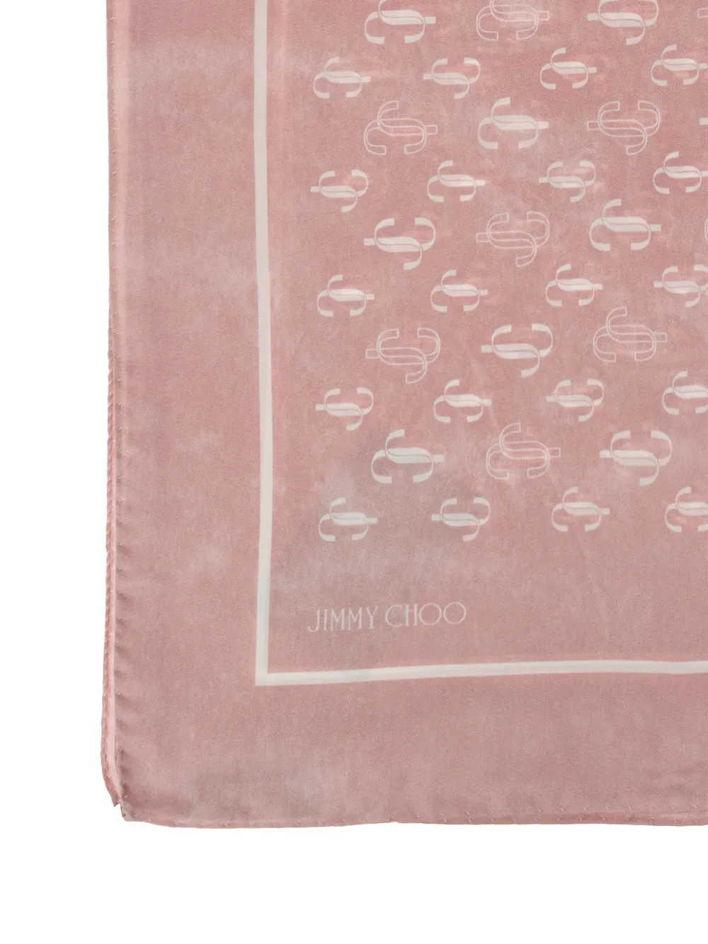 Jimmy Choo monogram-print silk scarf Roze